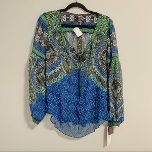 Hale Bob silk peasant blouse Medium